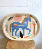 (Heidi Anderson) Blue Horse Platter