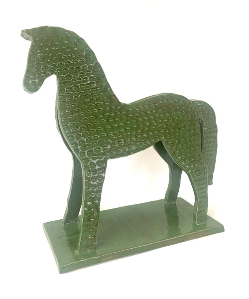 (Heidi Anderson) Green Horse Sculpture