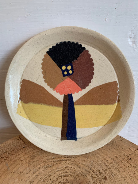 (Heidi Anderson) Yellow and Brown Leaf plate