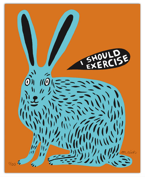 (Martha Rich) I Should exercise Rabbit print