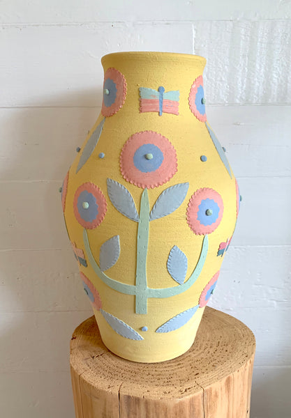 (Heidi Anderson) Pastel Yellow Flower Vase