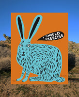 (Martha Rich) I Should exercise Rabbit print