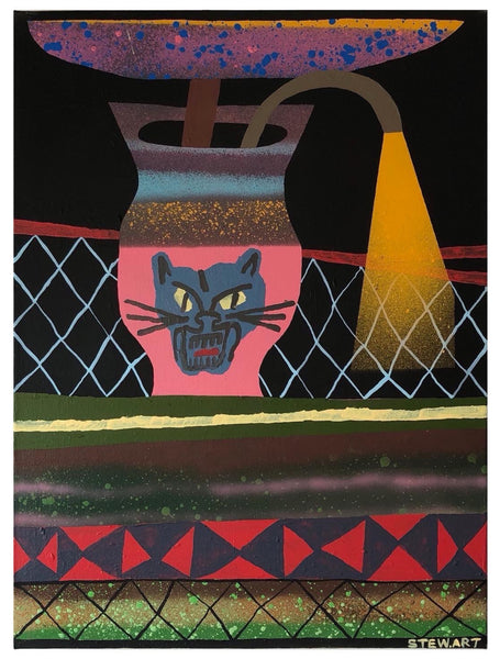 (Kyle Stewart) Angry Cat Vase